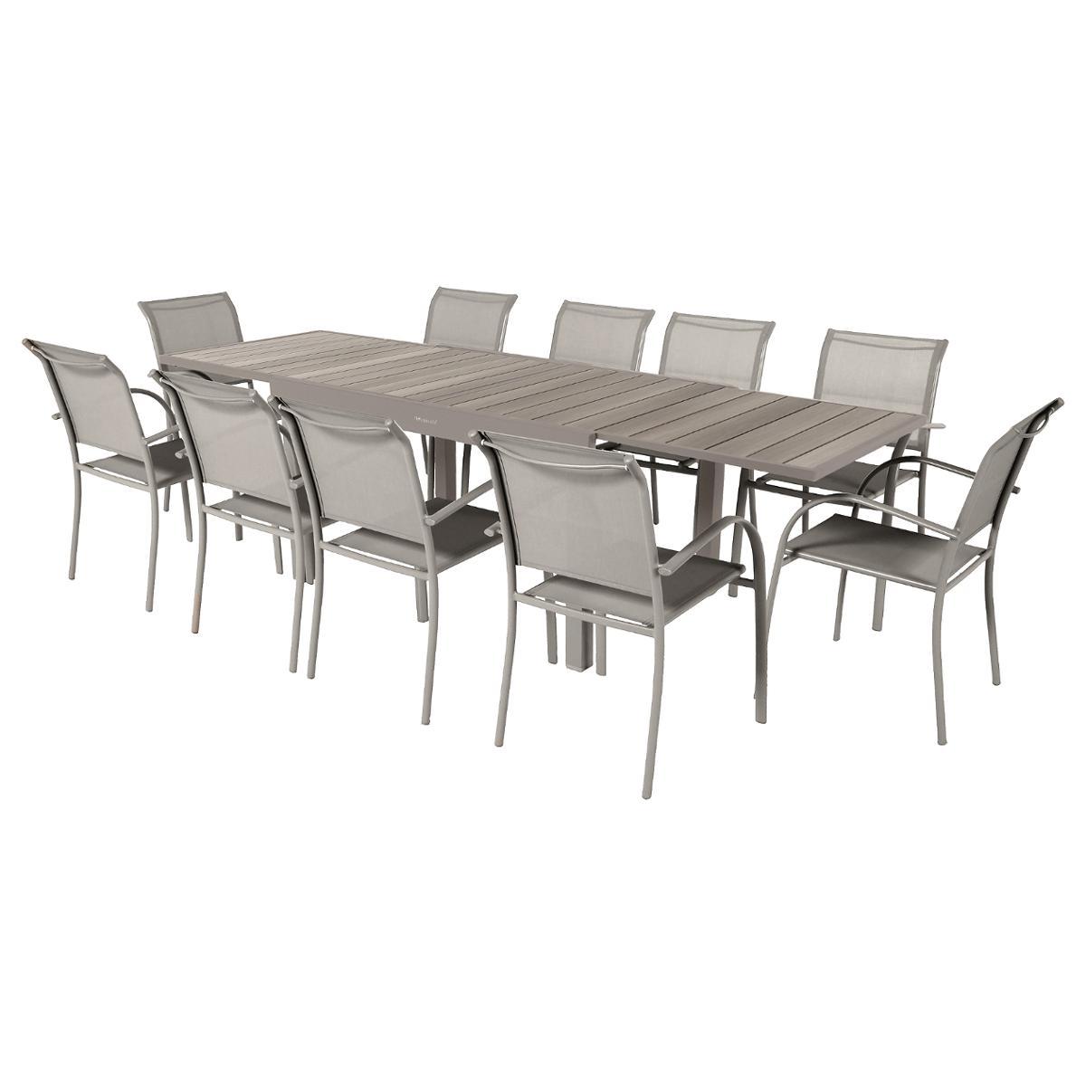 TABLE PIAZZA EXTENSIBLE ALUMINIUM TONKA LIN 10 PLACES