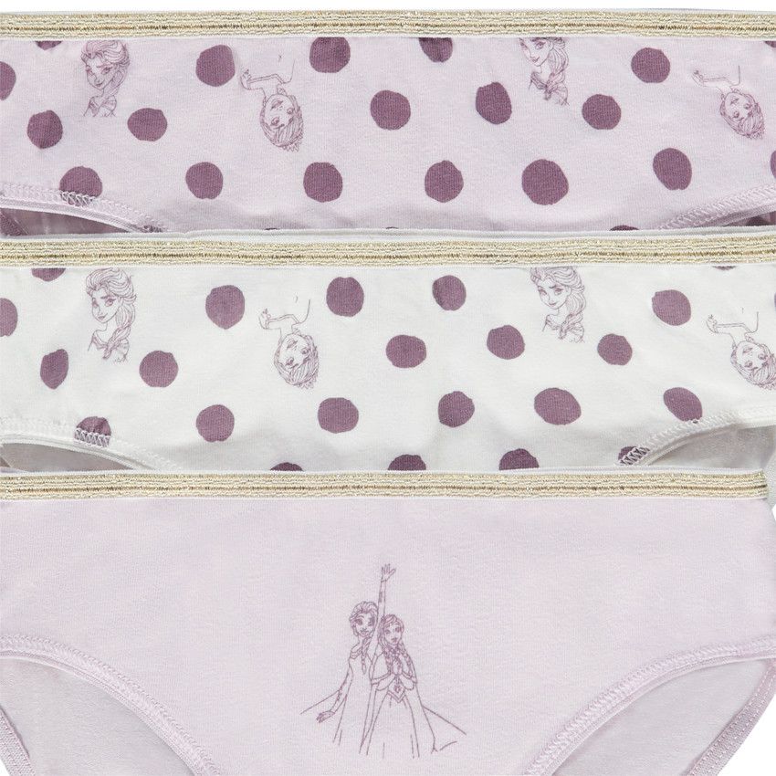 Lot de 3 culottes La Reine des Neiges Disney pour fille - Lilas