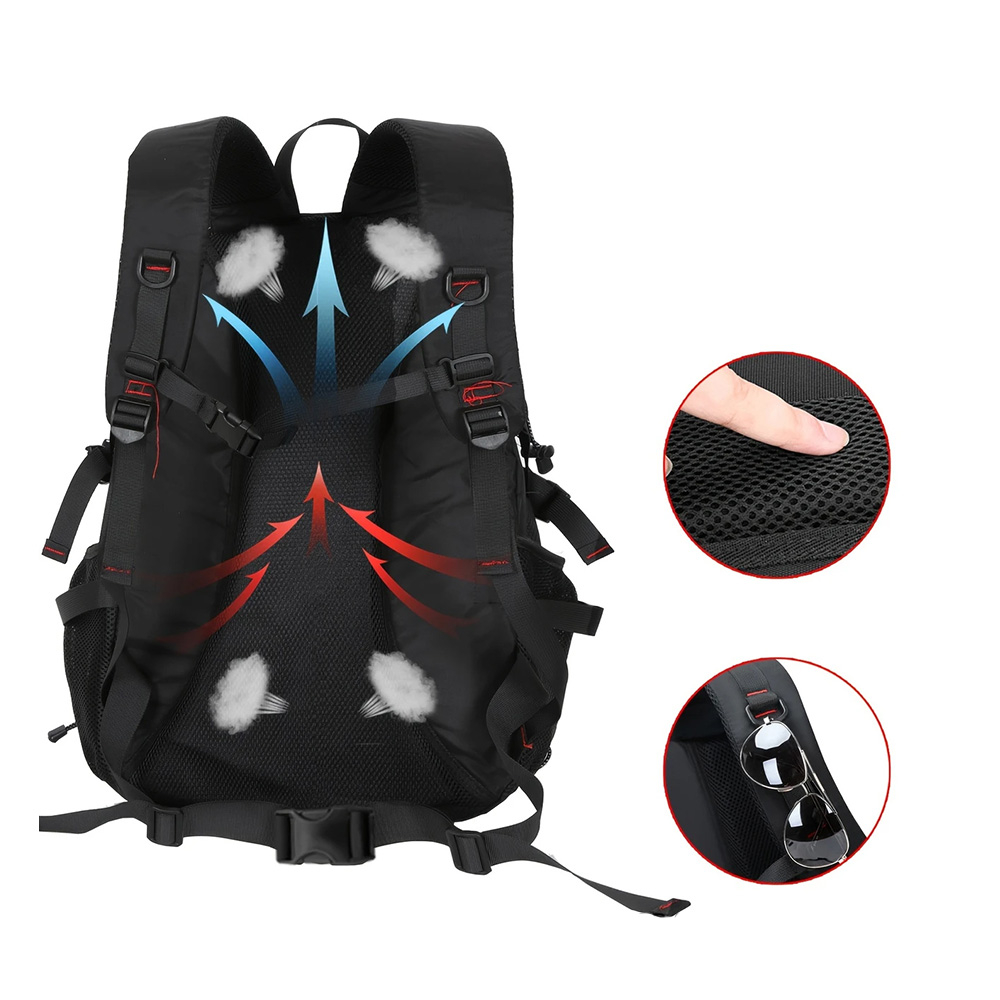 (40L) Outdoor Wander Camping Rucksack Wasserfester Reise Backpack - Schwarz