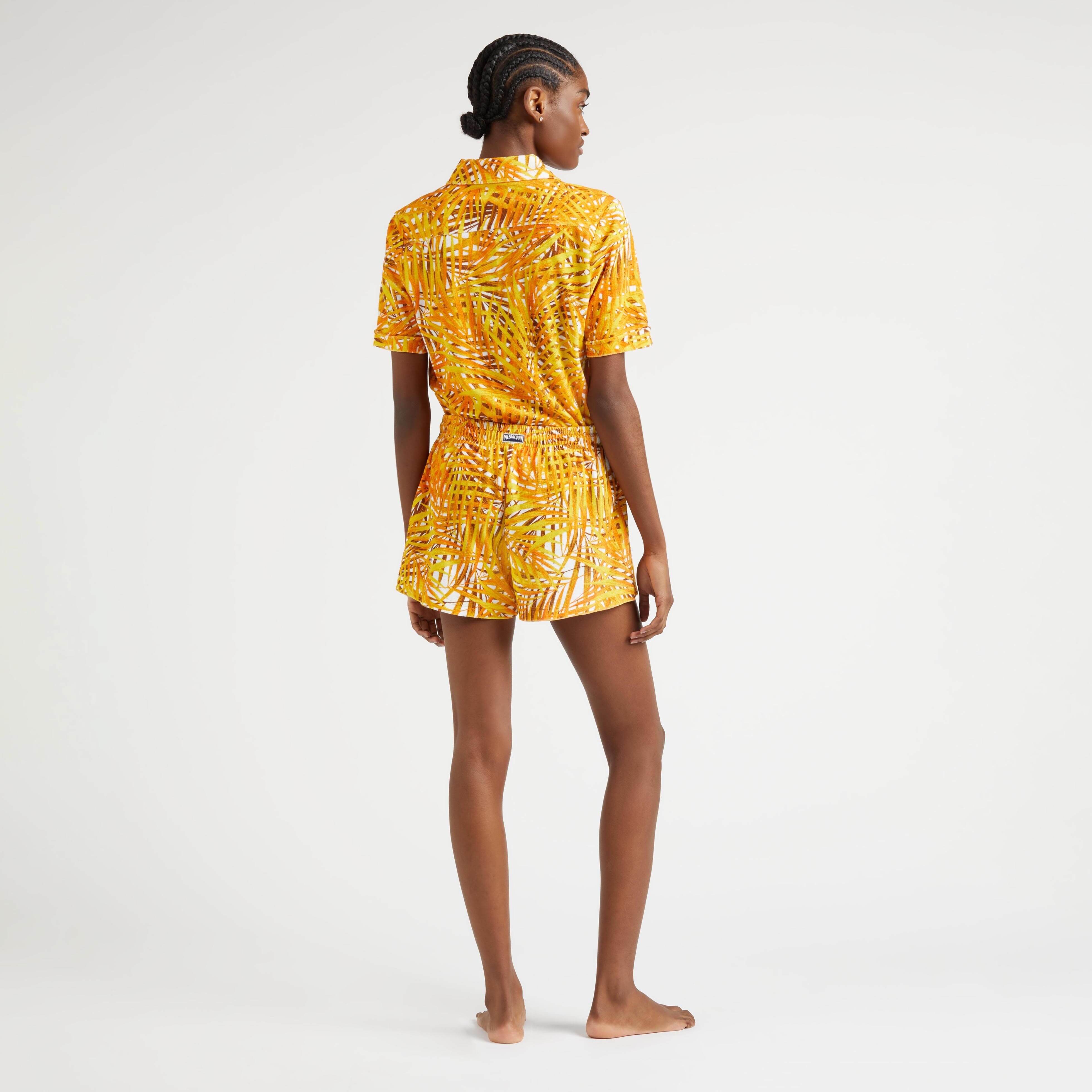 Short en Éponge Femme Palm Leaves