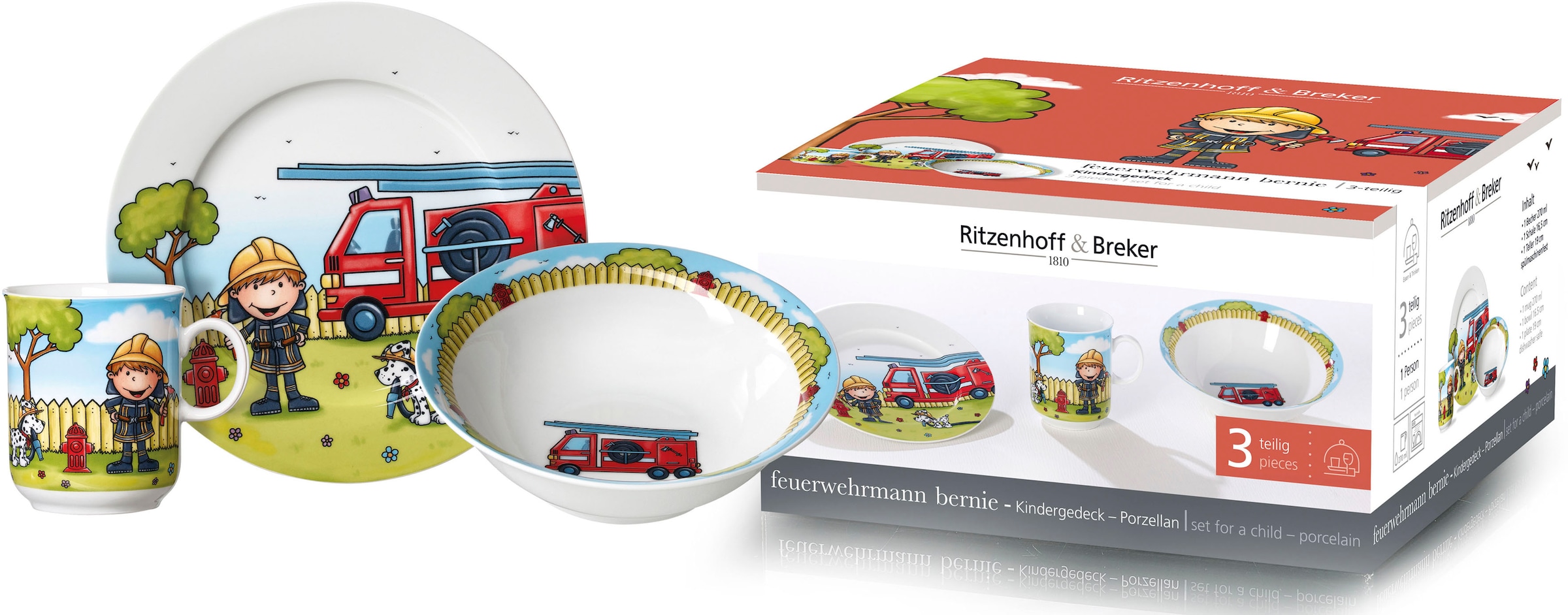 Ritzenhoff & Breker Kindergeschirr-Set »Feuerwehrmann Bernie«