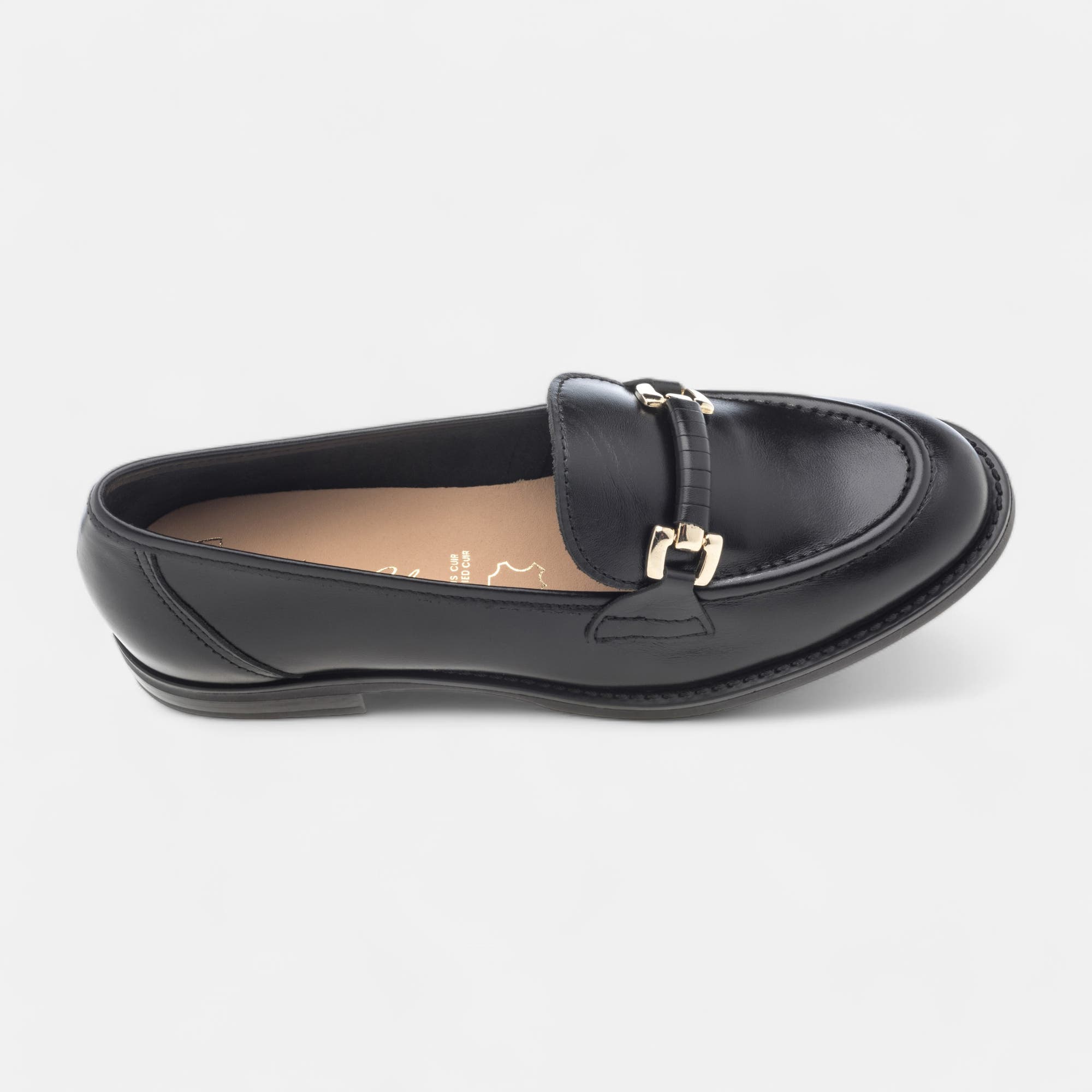 Mocassins Femme en cuir noir