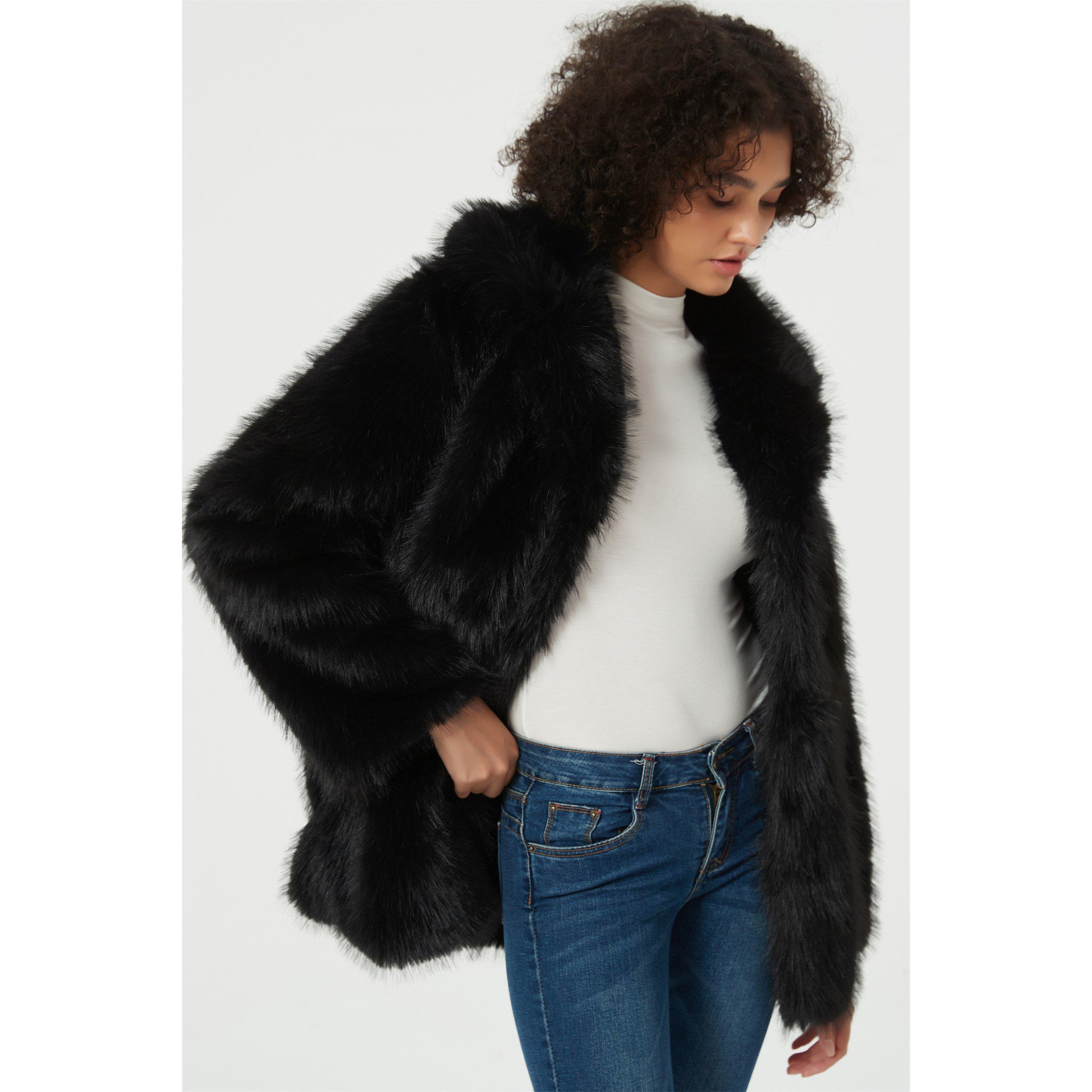 Be You B Faux Fur Fluffy Coat