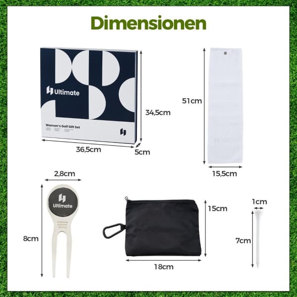 Komplett golfgavesett for kvinner Golftilbehør Sett med 3 golfballer Golfgave i gaveeske