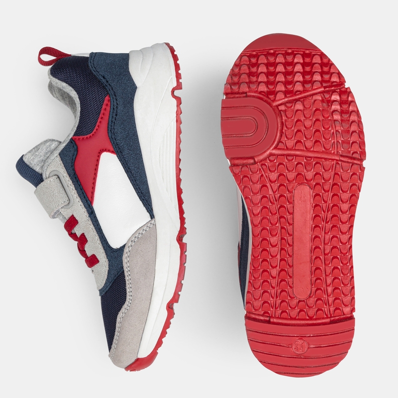 Running dadshoes lacets et scratch bleu garçon