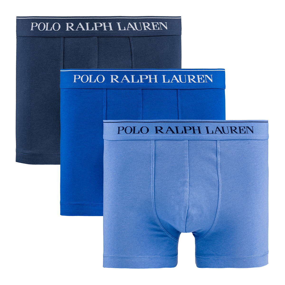 POLO RALPH LAUREN<br>Conjunto de 3 cuecas boxer clássicas e lisas