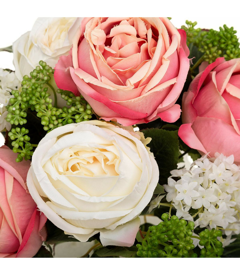 Bouquet composé fleurs artificielles d. 20 x h. 30 cm