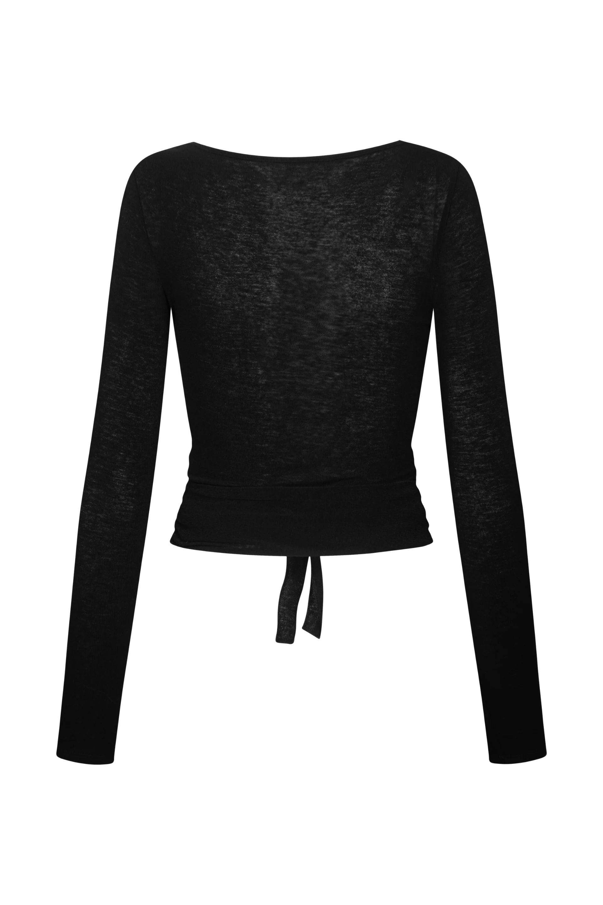Gai+Lisva  Anne Wool Wrap langærmet t-shirt - sort