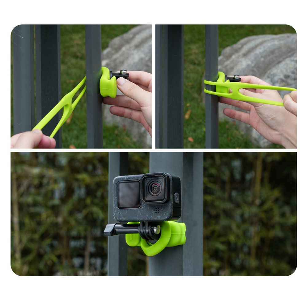 Fahrrad Lenkstangen Silikon Motorrad und Fahrrad / Velo Halterung (Ø2.2-3.8cm) mit 360° Rotation für GoPro - Schwarz