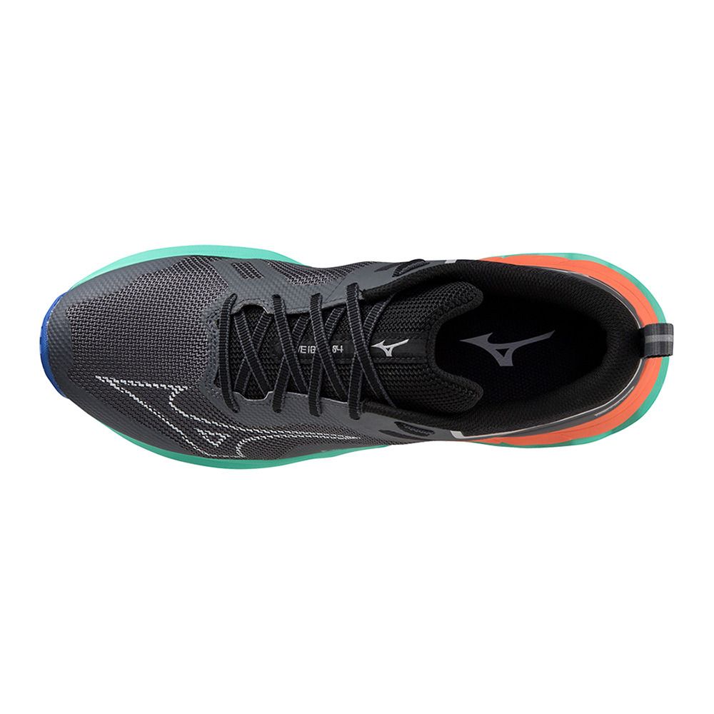 Mizuno WAVE IBUKI 4 - Chaussures trail Homme irongate/biscaygreen/livingcoral
