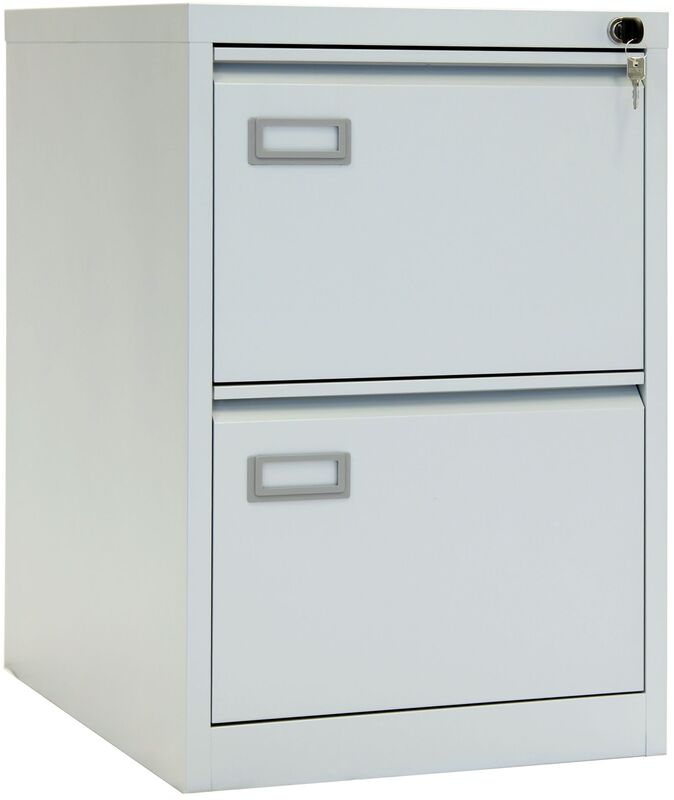 Hängeregistraturschrank Steel, 2 Hängeregisterauszüge, 46 x 62 x 72 cm, lichtgrau (RAL 7035)