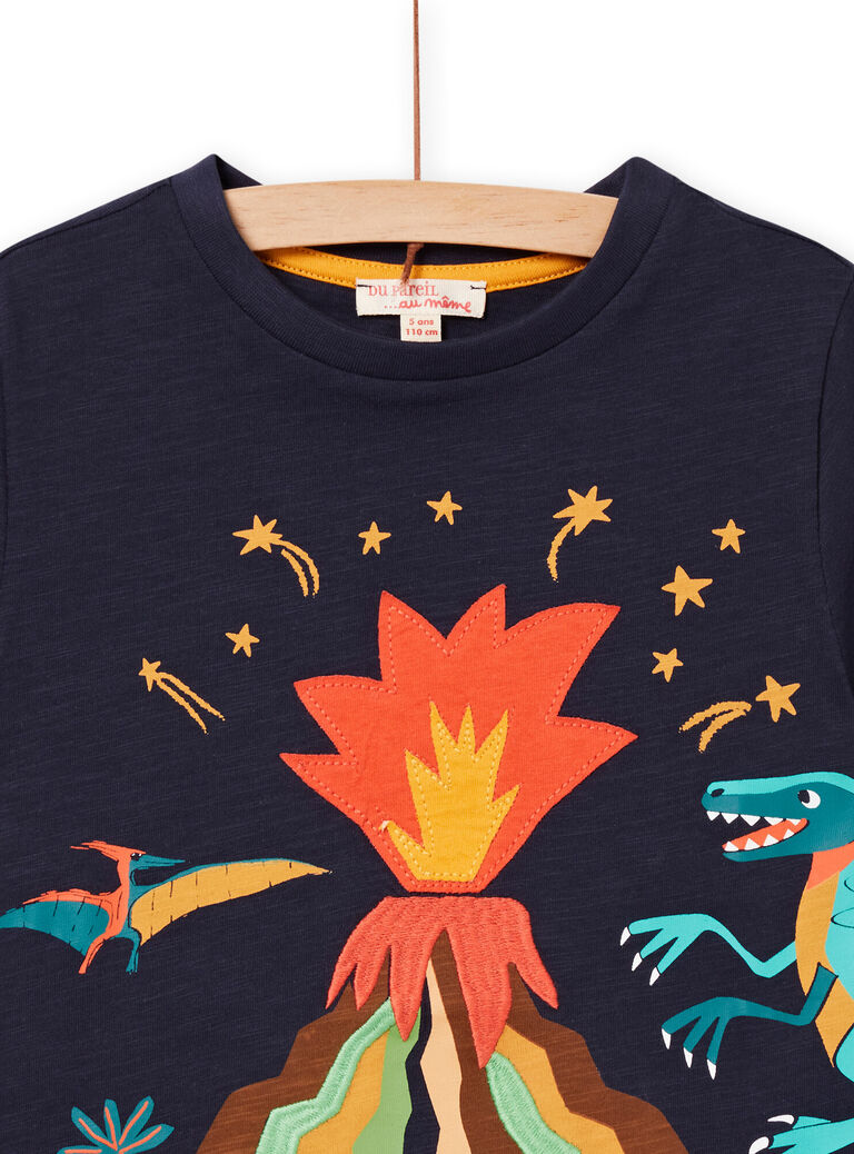 T-shirt à motif fantaisie manches courtes bleu nuit enfant garçon