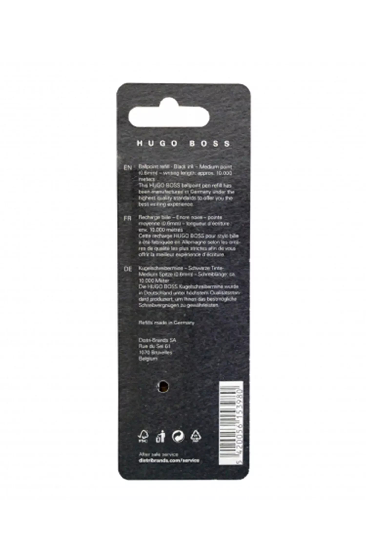 BOSS Black - Pacote com dois refis de caneta esferográfica com tinta preta.