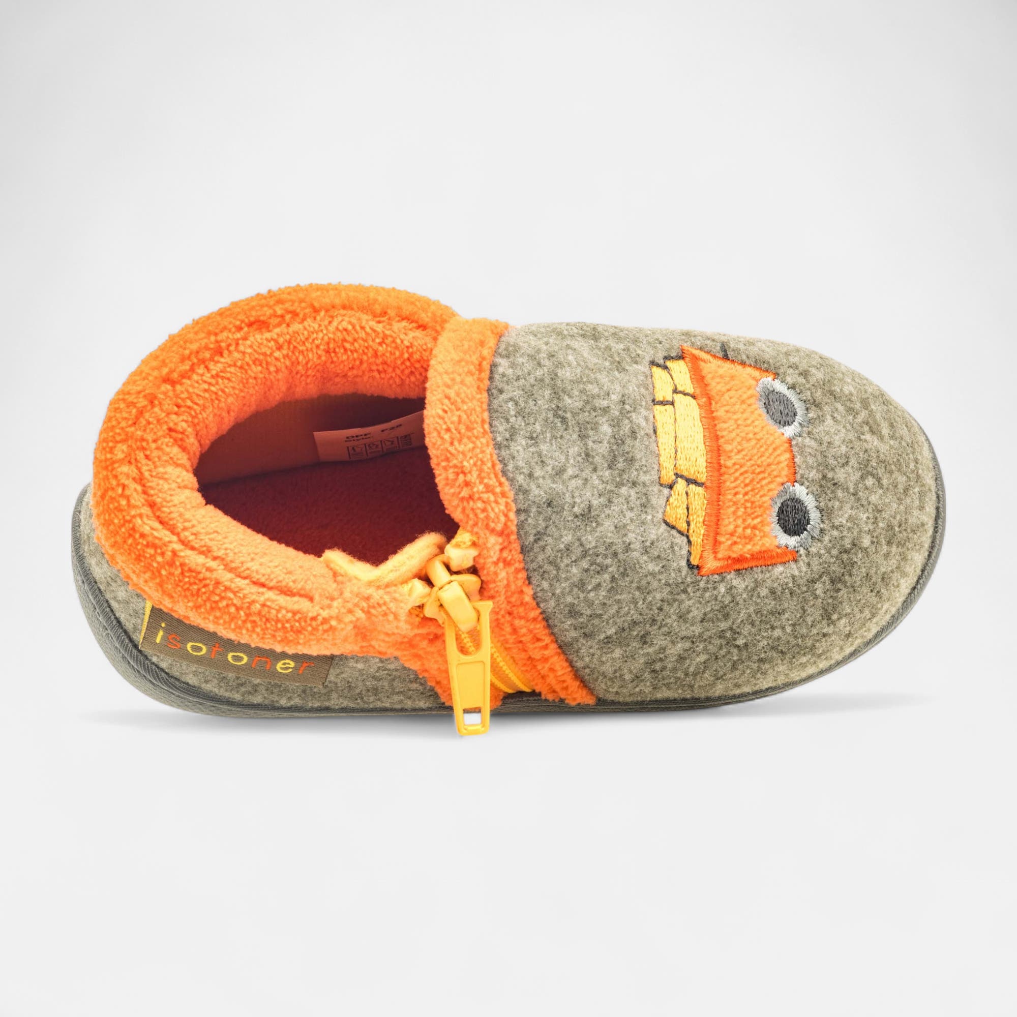Pantoufles botillons zippés Bébé garçon kaki