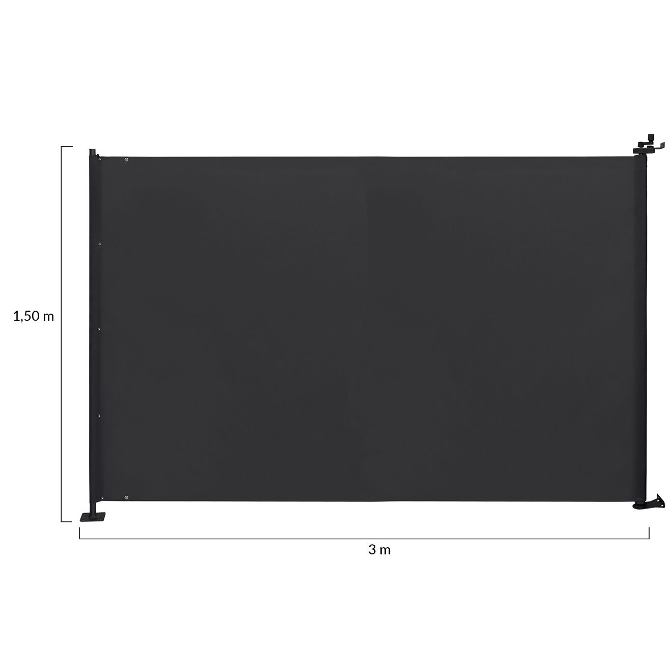 Pratik Garden Paravent Retractable M anthracite  - 300x150/180 cm