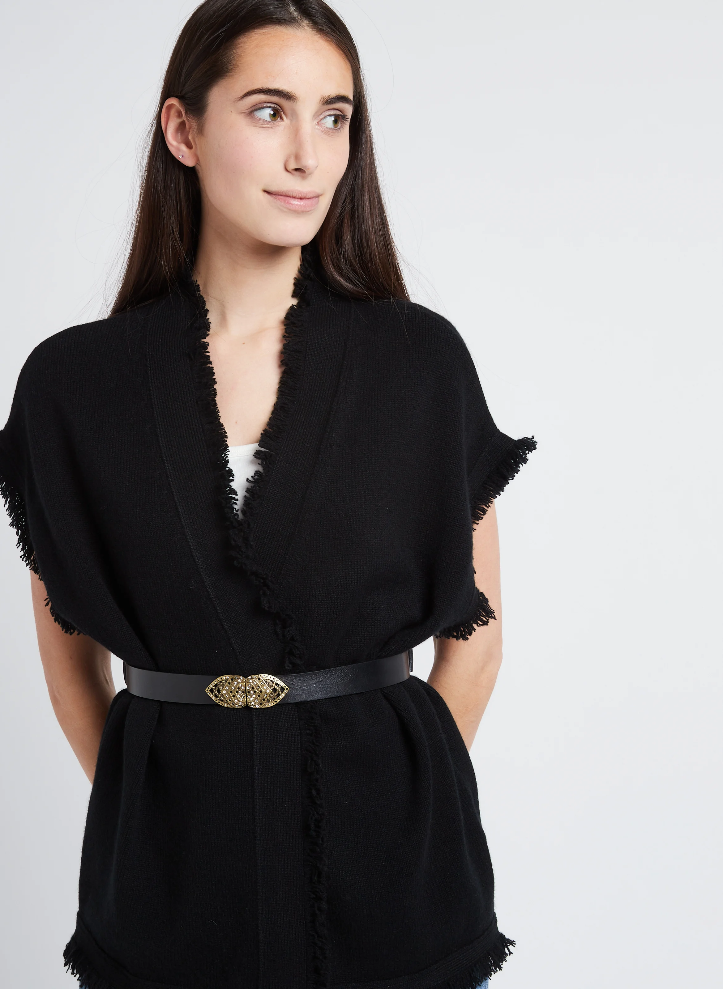 BETINA - Ceinture fine en cuir lisse | Doré