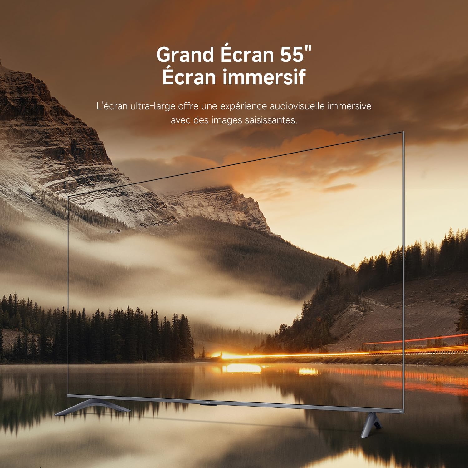 XIAOMI TV F Pro 55, 140 cm (55 Pouces), 4K UHD QLED, Smart TV, Fire TV, Contrôle Vocal Alexa, HDR10+, Mode Game Boost 120Hz, MEMC, 2Go+32Go, Compatibl