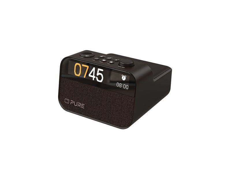 Pure Radiowecker Moment Charge Schwarz Der Schlafbegleiter mit Licht und kabellosem Laden