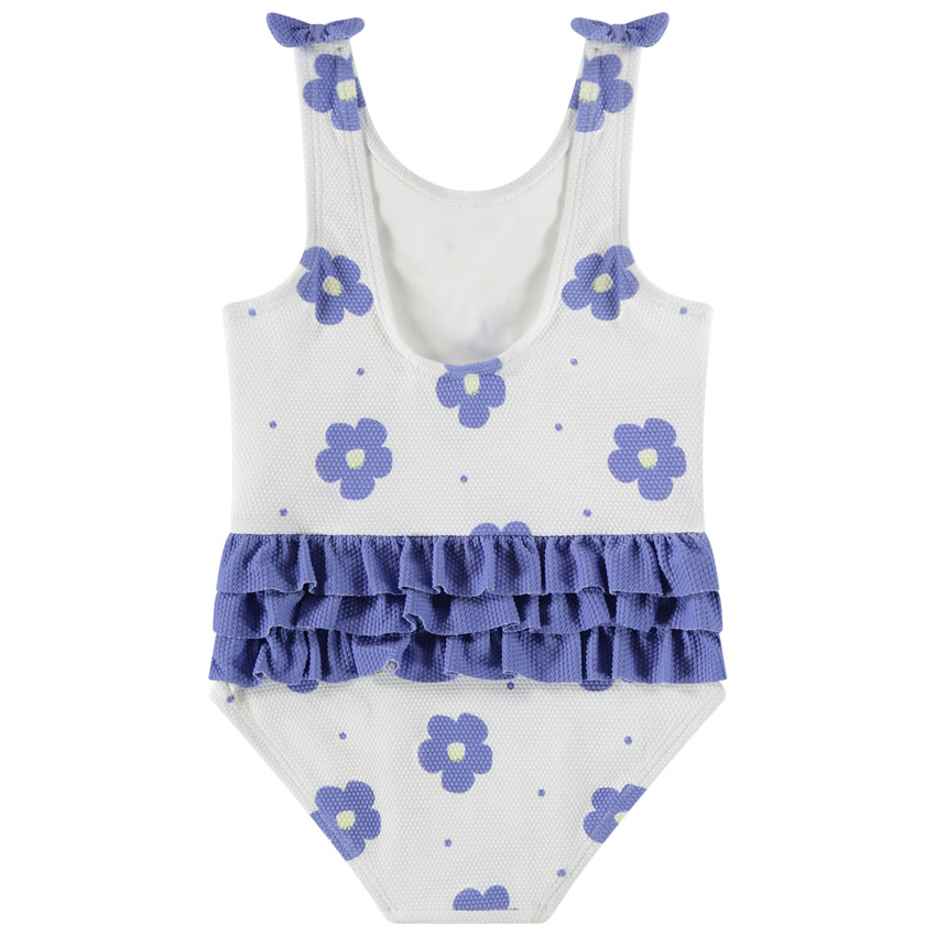 Maillot de bain 1 pièce volantée à imprimé fleuri pour bébé fille