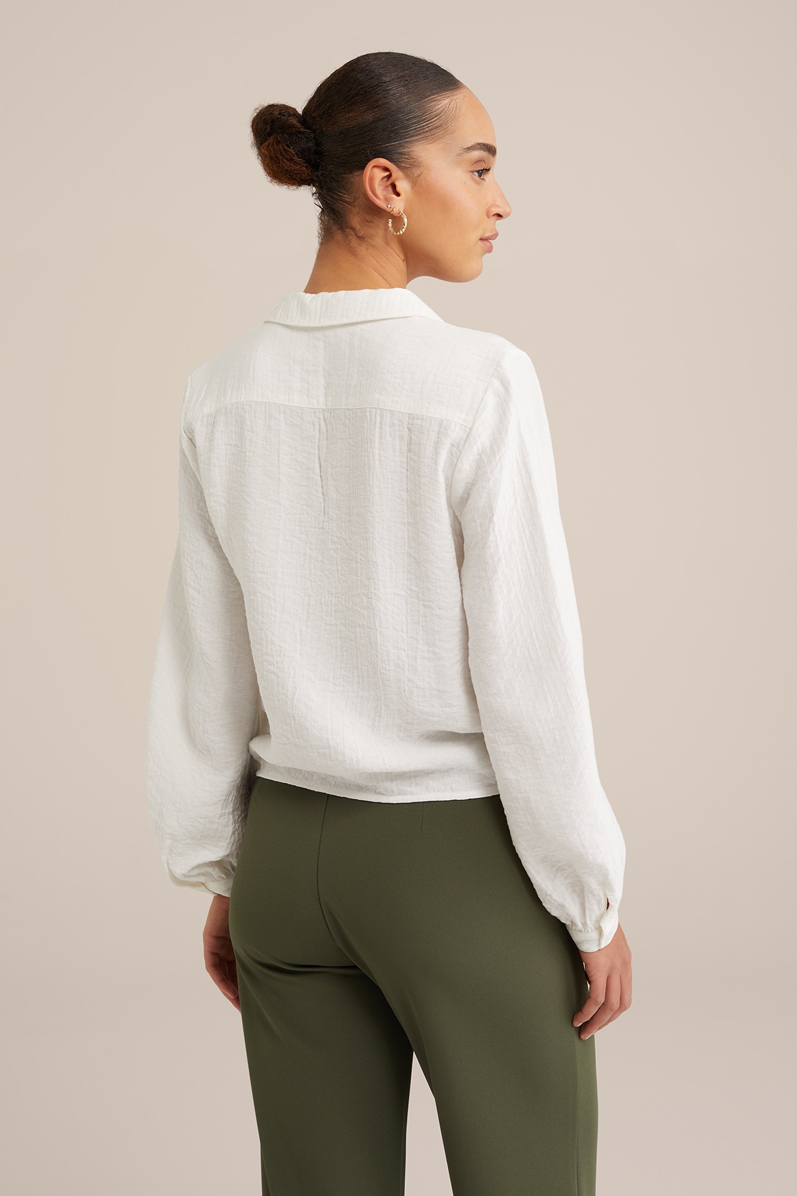 blouse met structuur WE Fashion Wit