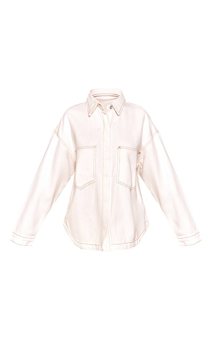 Ecru Chemise En Denim Oversize Petite