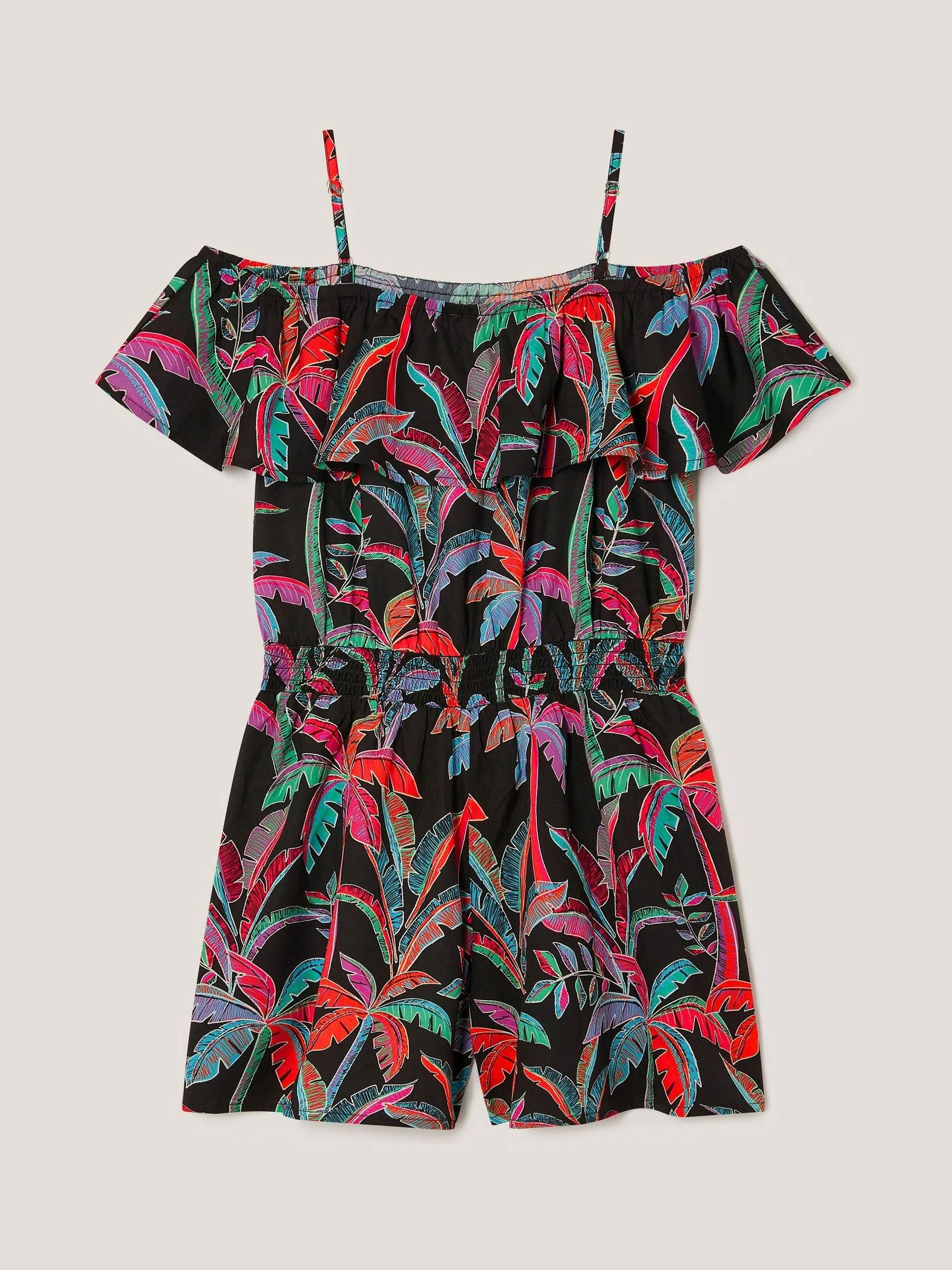 Monsoon Neon Tropical Print Playsuit