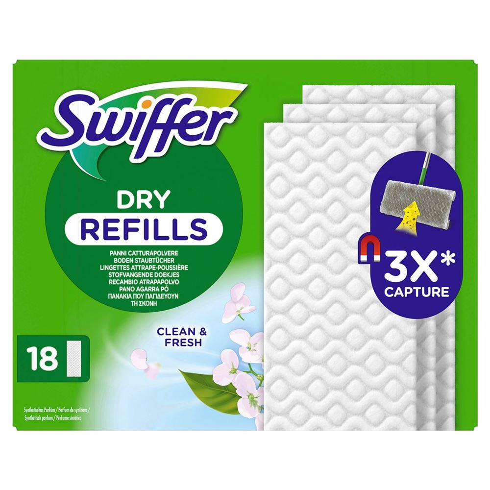 SWIFFER Trocken Wischtücher Nachfüllpackung mit Duft 18 Stk