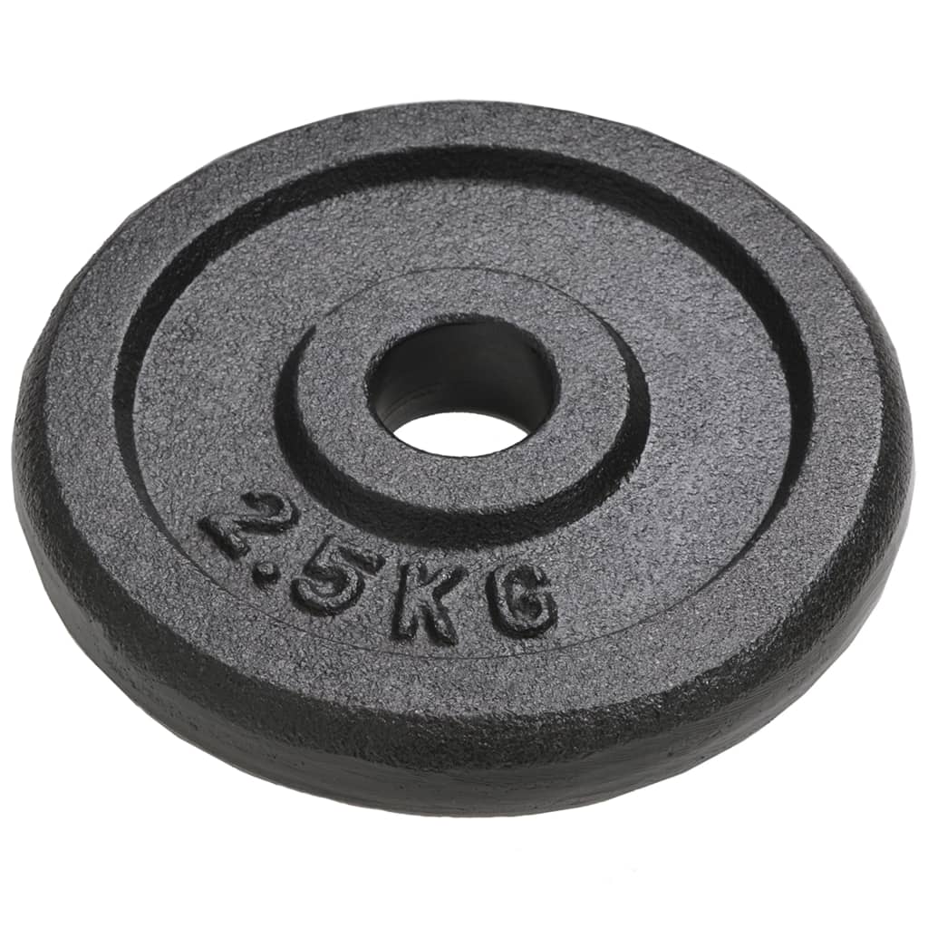Discos de peso Vidaxl em ferro fundido, pacote com 8 unidades de 8x2,5 kg.