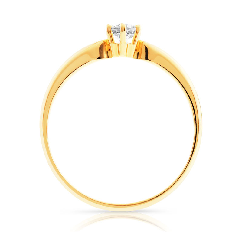 Bague Solitaire or 750 jaune diamant 0.20 ct H/SI