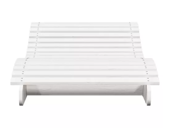 Chaise longue blanc 205x80x31,5 cm bois massif de pin
