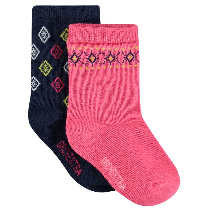 Lot de 2 paires de chaussettes à motif jacquard - Ecru