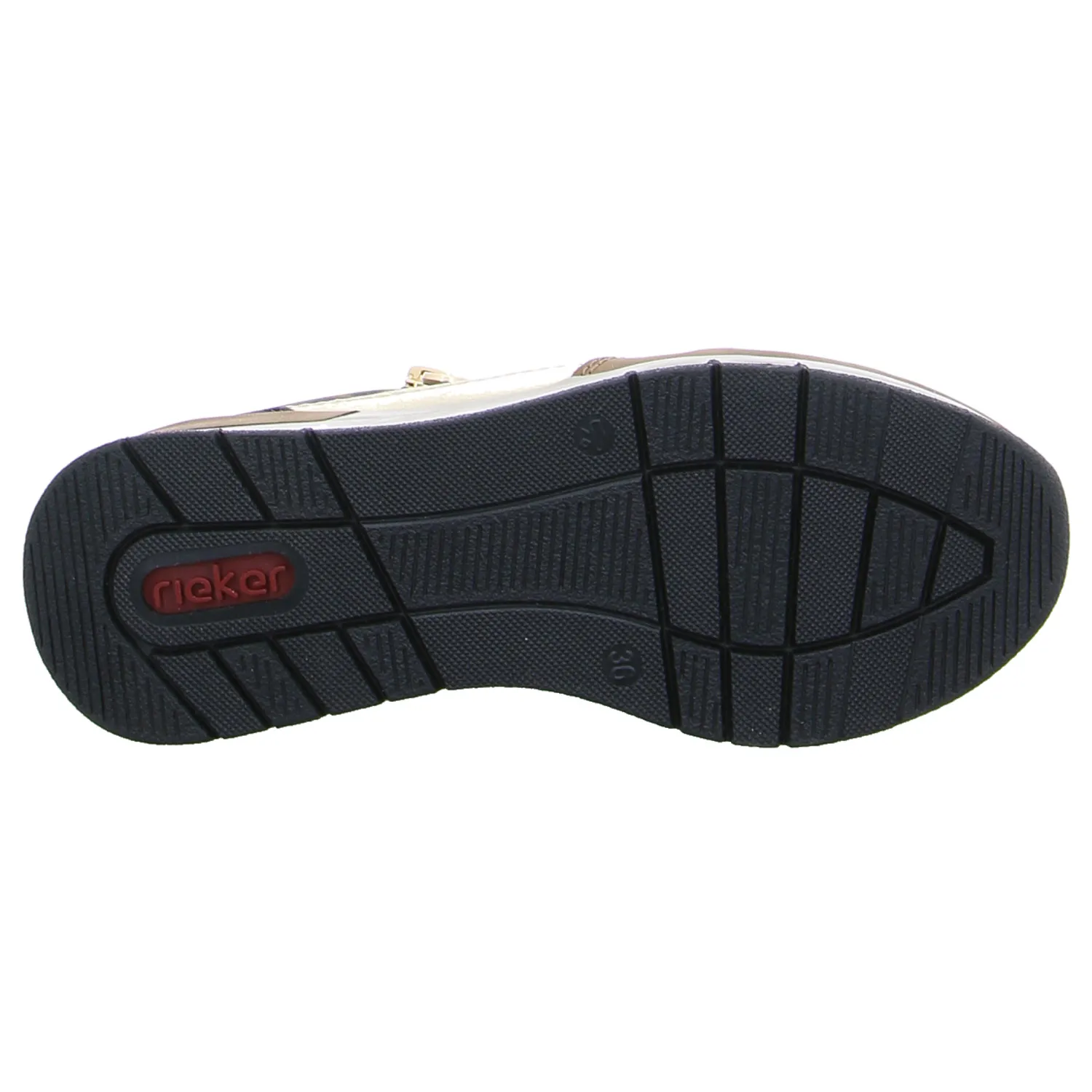 RIEKER Sneaker Beige Lederimitat  mit Wechselfussbett
