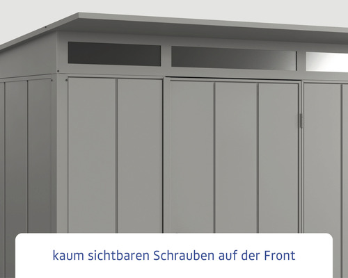 Hörmann EcoStar Elegant-P Type 2 tuinhuis, RAL9007, dubbele deur, 247,9 x 283,4 cm, grijs