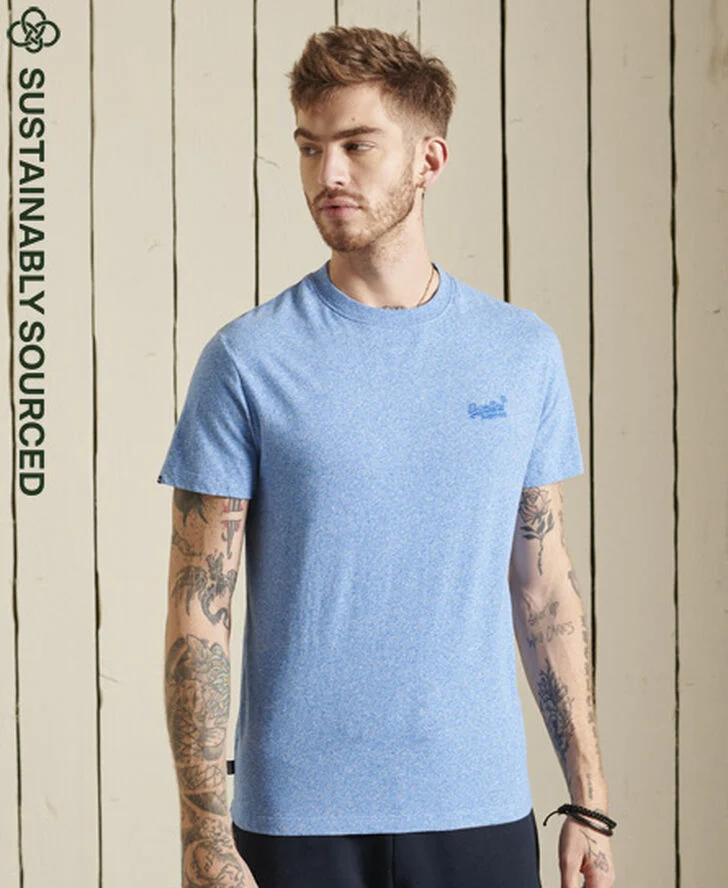 Superdry VINTAGE LOGO EMB TEE Fresh blue grit