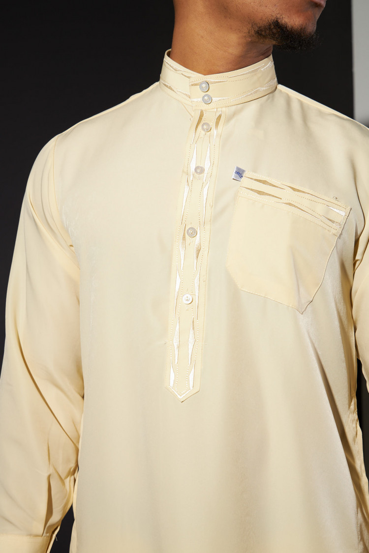 Ensemble 2 pièces qamis + pantalon jaune