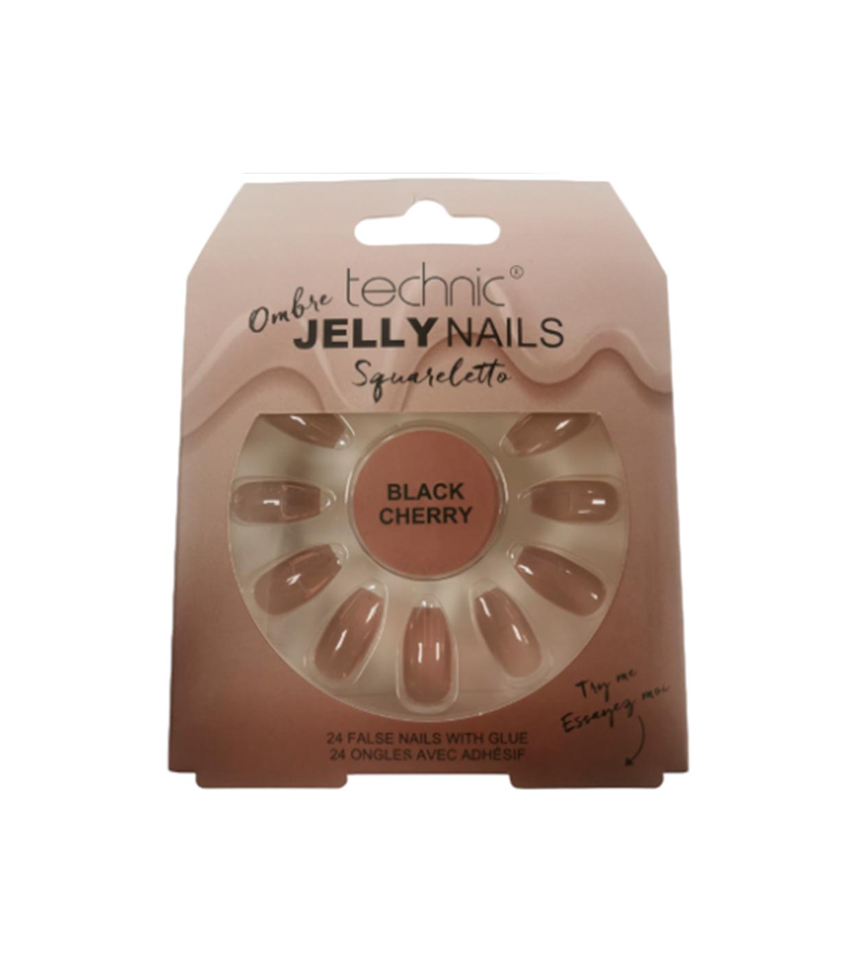 Technic Cosmetics - Unhas Postiças Squareletto - Black Cherry