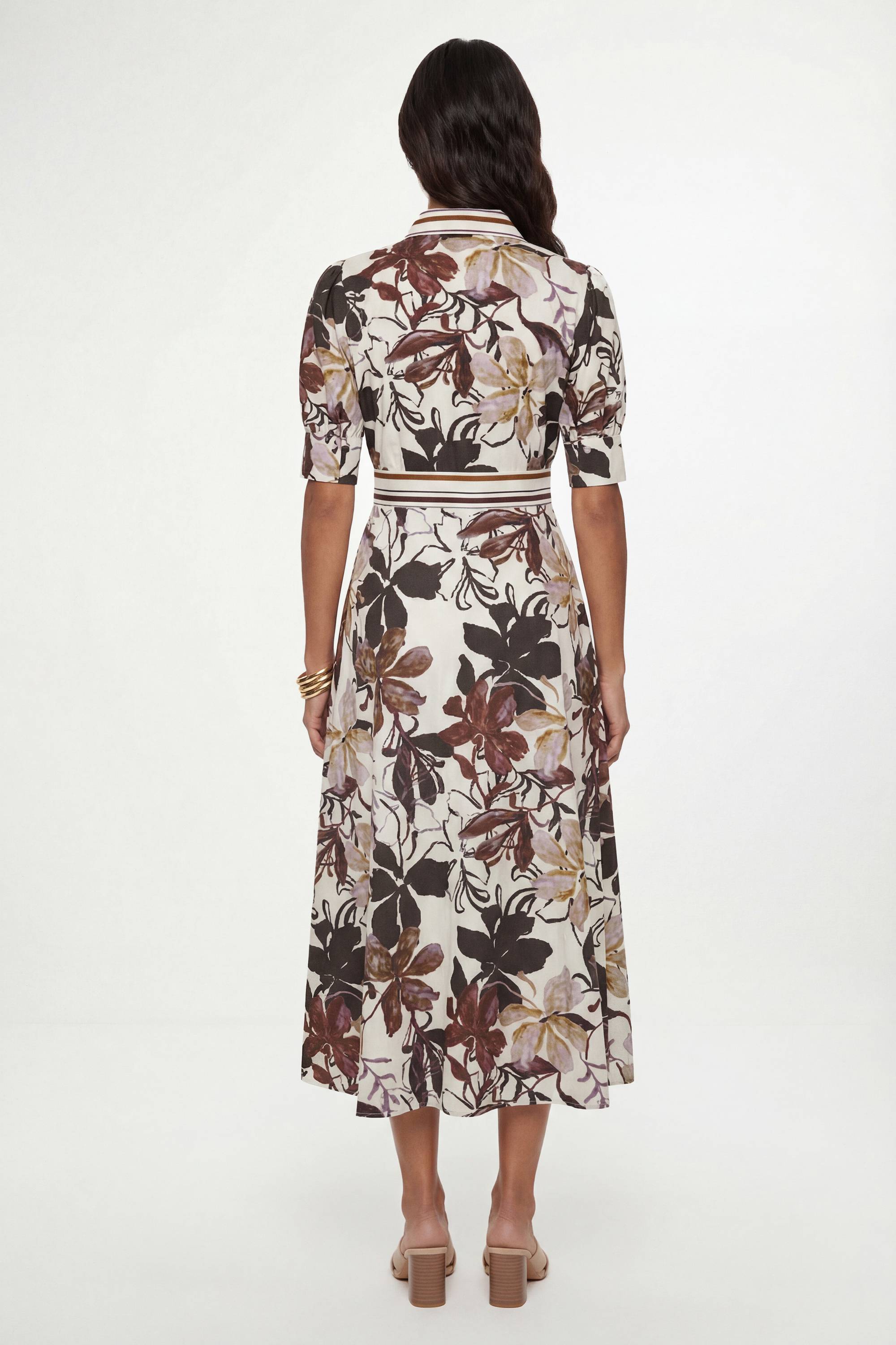 Wallis Robe Chemise Midi À Imprimé Floral Avec Boutons