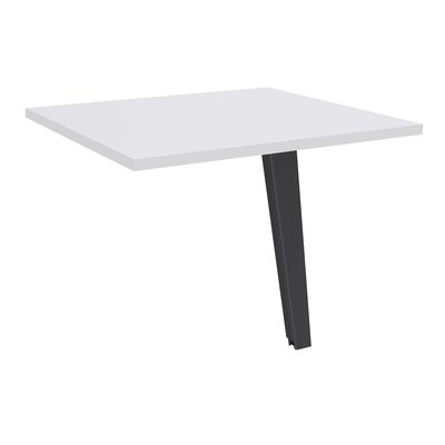 Retour direct pour bureau Steely - L80 - 1 Pied métal carbone - plateau blanc