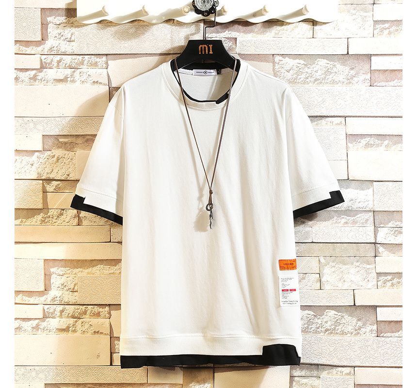 FORSETI - Mock tweedelig T-shirt met korte mouwen