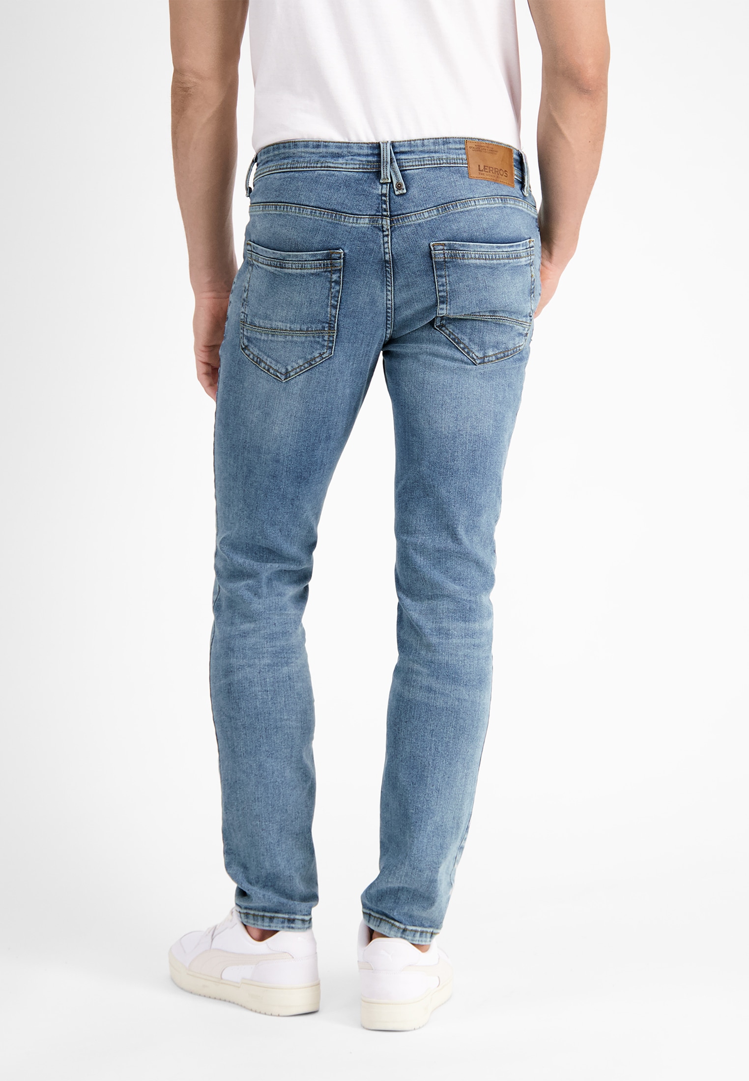 LERROS Slim-fit-Jeans »CONLIN 5-Pocket Stretch-Denim, SLIM FIT CONLIN« Herren Jeans, blau, bequem, Used-Look, 99% Baumwolle, 1% Elasthan