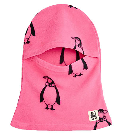 Mini Rodini Schlupfmütze - 1-lagig - Pinguin Fleece - Pink