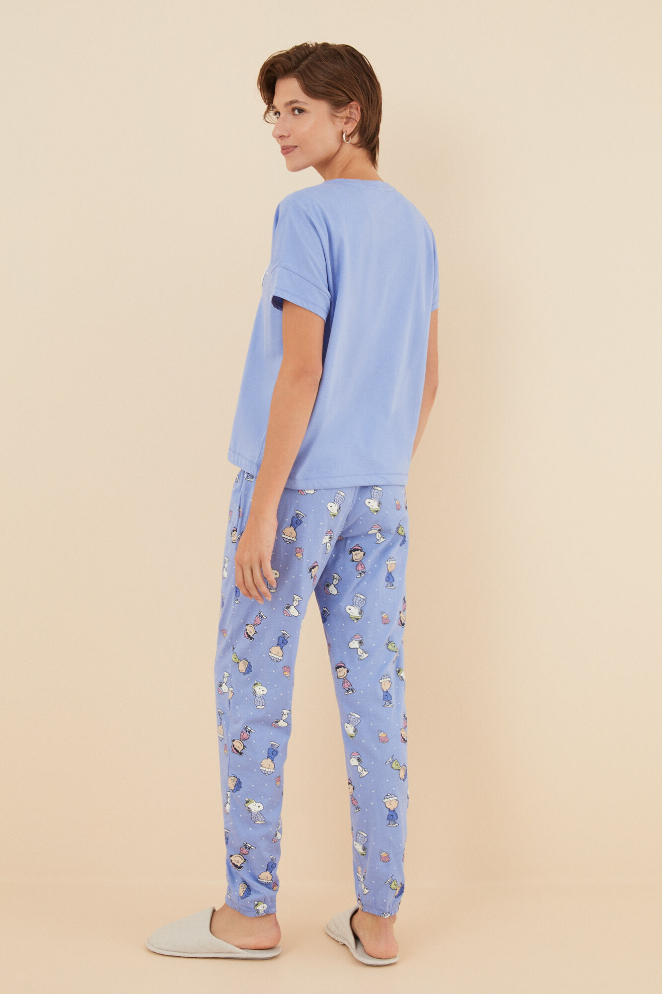 Pijama Snoopy azul, 100% algodão.
