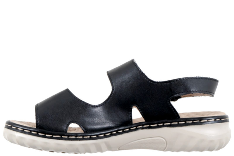 RIEKER SANDAL I SORT SKIND