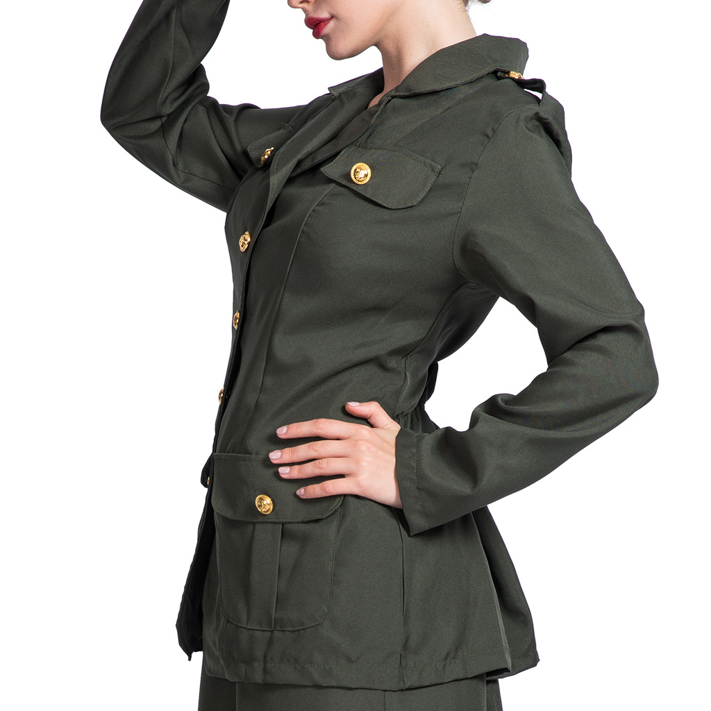 (160-170cm) Fasnachts Erwachsenen Kostüm Militär Soldatin Army Verkleidung für Motto Partys / Halloween