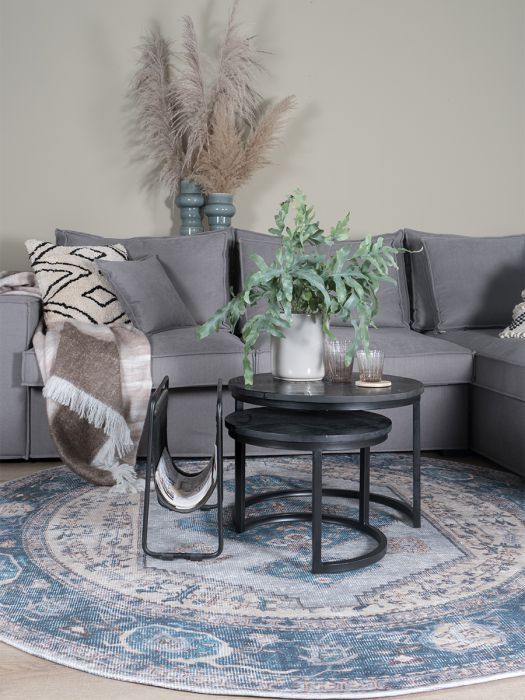 Vloerkleed Karaca - Blue 03 Rond ø120 cm