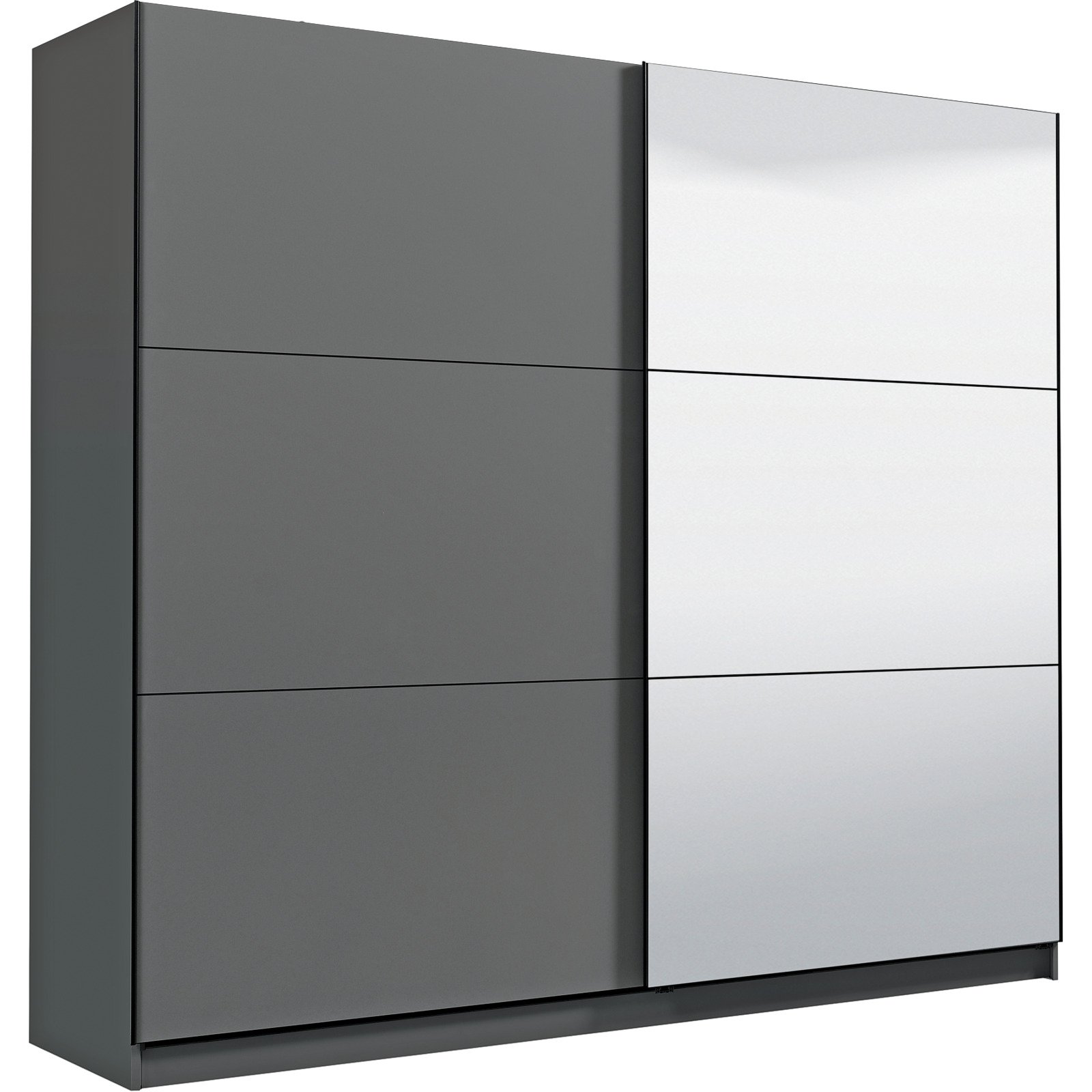Schwebetürenschrank Sardinia Melamin weiss 217 x 210 x 62,5 cm, mit Spiegel