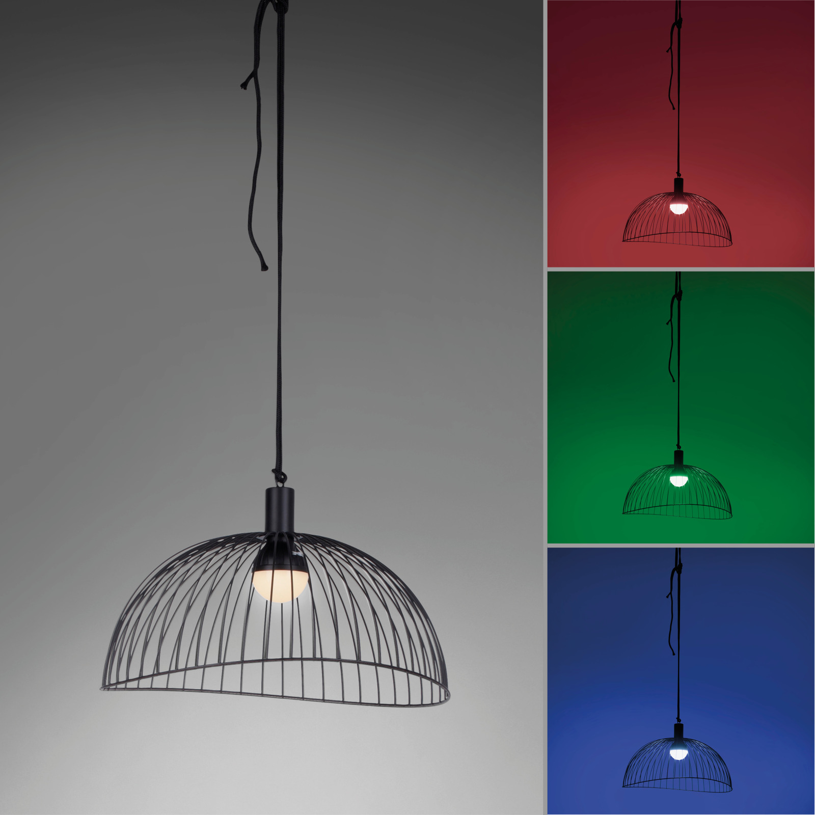 LED-Outdoor-Pendelleuchte - schwarz - dimmbar - RGB
