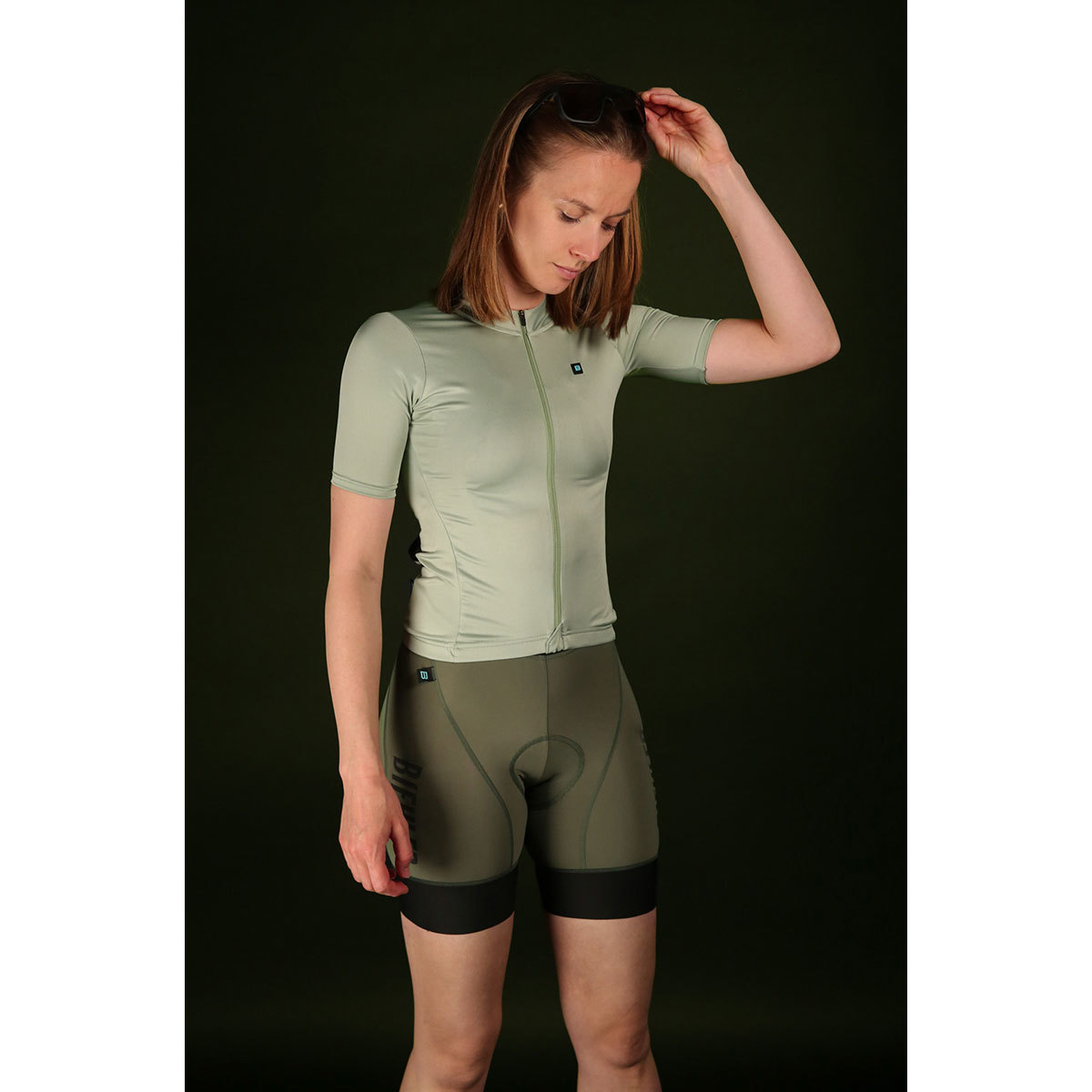 Biehler Essential Fietsshirt Korte Mouwen Donkergroen Dames