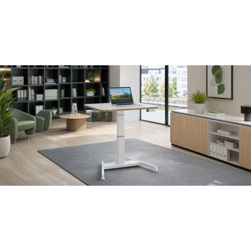 Bureau électrique compact - assis-debout - blanc - Leitz Ergo