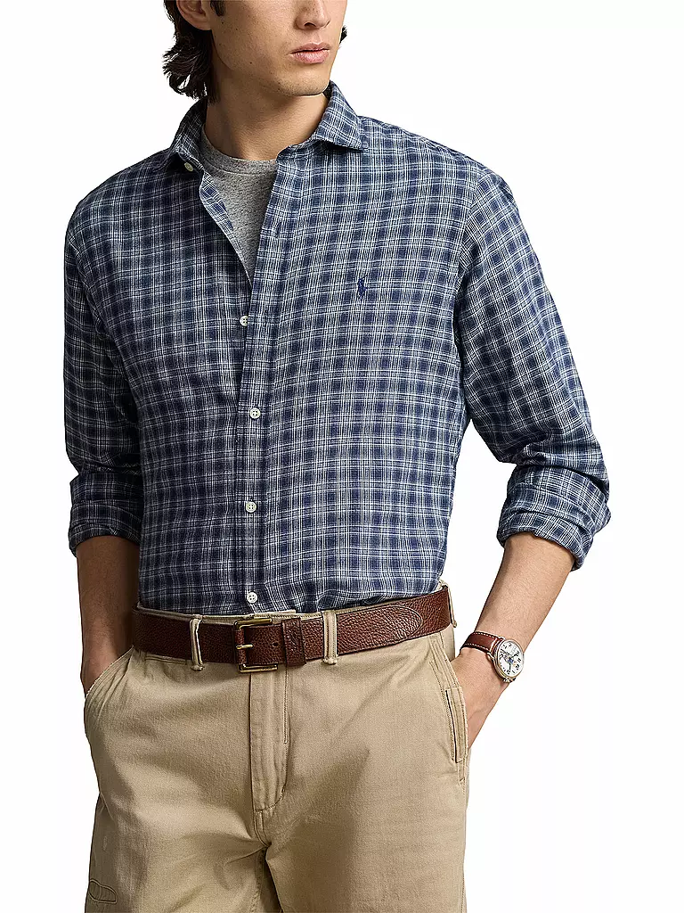 POLO RALPH LAUREN Flanellhemd Custom Fit blau